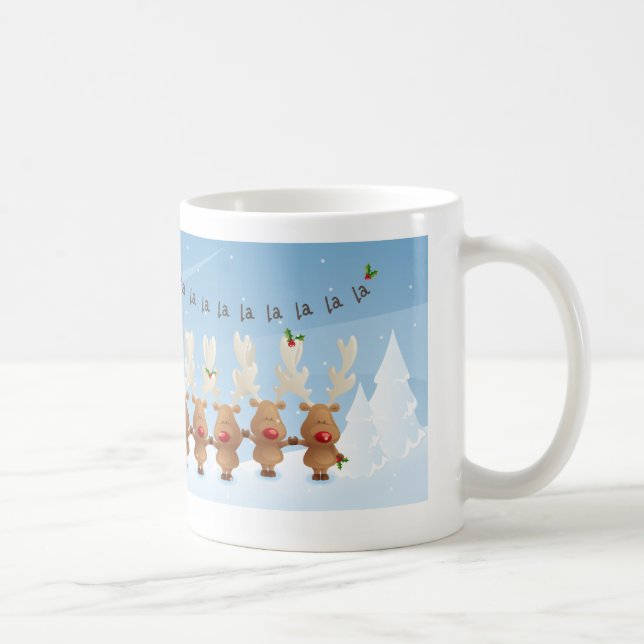 Taza De Café Canto de Navidades de renos marea (Derecha)
