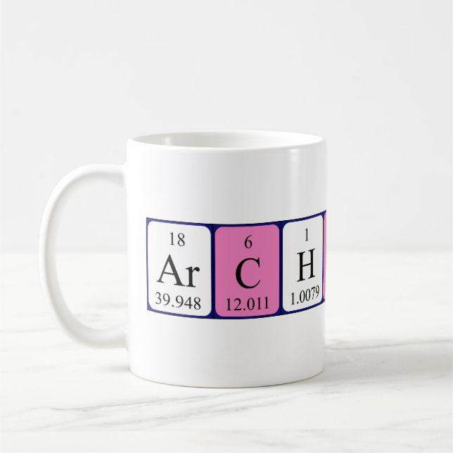 Taza De Café Canto de nombre de tabla periódica Archibald (Izquierda)