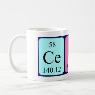 Taza De Café Canto de nombres de tabla periódica de Cesar