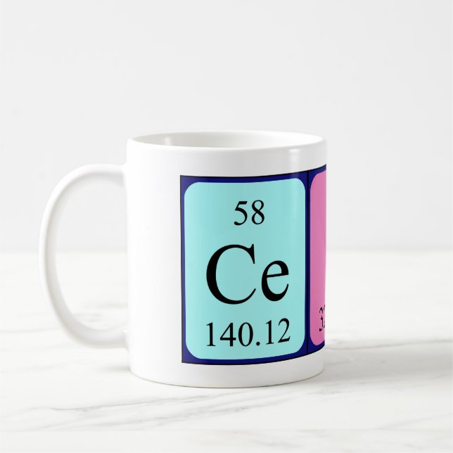 Taza De Café Canto de nombres de tabla periódica de Cesar (Izquierda)