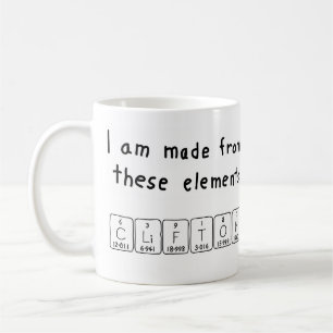 Taza De Café Canto de nombres de tabla periódica de Clifton