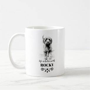 Taza De Café Canto de perro Personalizado Griffon con hilo