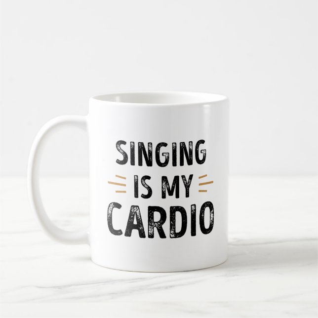 Taza De Café Canto gracioso es mi regalo de cardio - cantante (Izquierda)