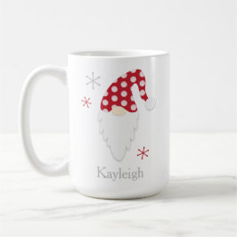 Taza De Café Canto Rojo Y Festividad De Snowflake