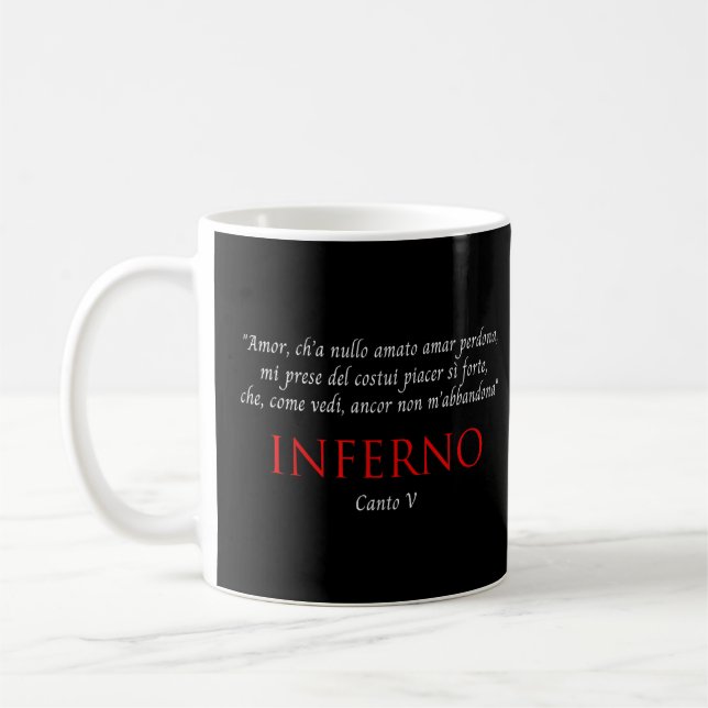 Taza De Café Canto V Inferno Dante Divine Comedy Amor c ha nulo (Izquierda)