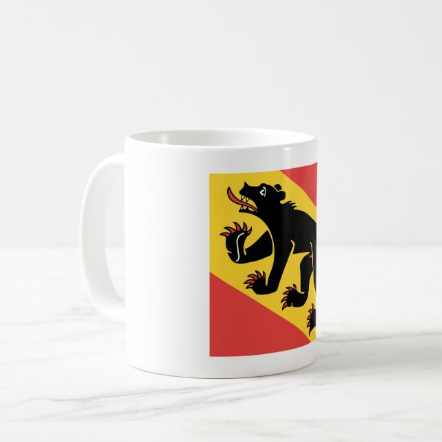 Taza De Café Canton of Bern flag Switzerland symbol (Anverso izquierdo)