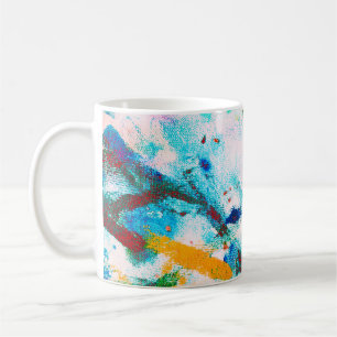 Taza De Café Canva artística verde. Ilustracion Guay morado. O