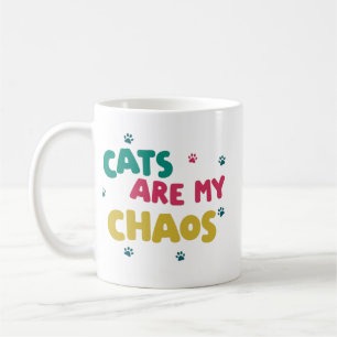 Taza De Café Caos de Amantes de Gatos: Una Confesión Colorida