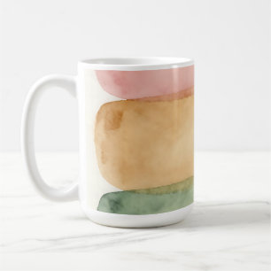 Taza De Café Capas de bloque de color pastel de acuarela