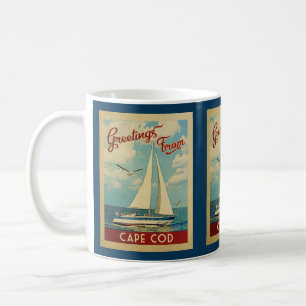 Taza De Café Cape Cod Coffee Mug Sailboat Retro Massachusetts