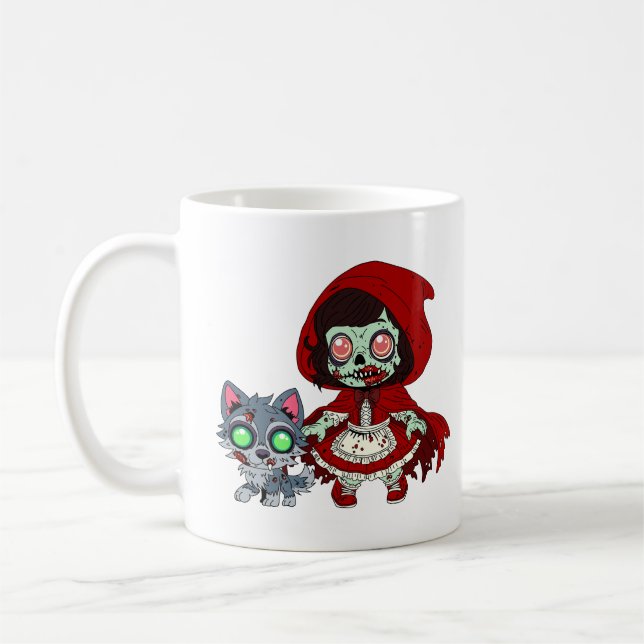 Taza De Café Caperucita Roja Zombie (Izquierda)