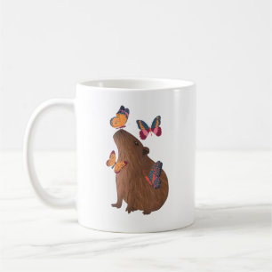 Taza De Café Capibara Divertida con Mariposa – Lindo Animal Roe