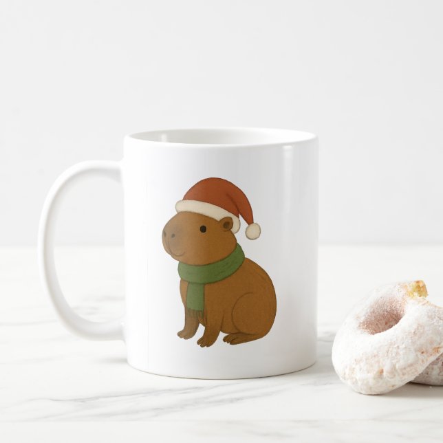 Taza De Café Capibara en Navidades (Con donut)