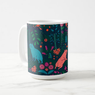 Taza De Café Capibara Juguetona en el Bosque – Sin Costuras Tro