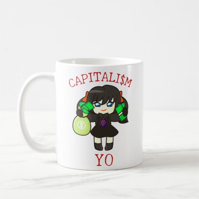 Taza De Café Capitalism Yo - Anime Money Girl Hustle  (Izquierda)