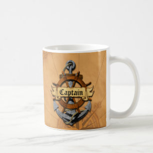 Taza De Café Capitán Anchor y rueda