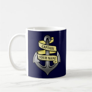 Taza De Café Capitán de buque adaptable su ancla conocida
