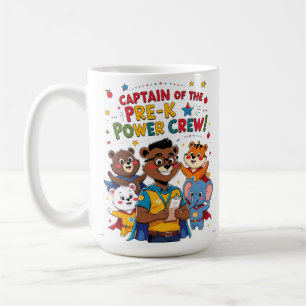 Taza De Café Capitán de la tripulación de poder pre-K