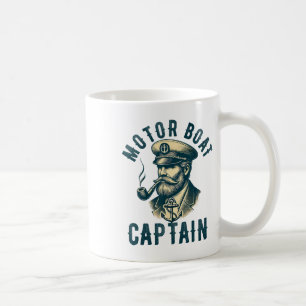 Taza De Café Capitán de lancha motora para capitán de navegació
