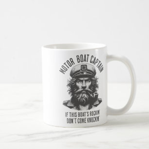 Taza De Café Capitán de lancha motora si este barco está rockea