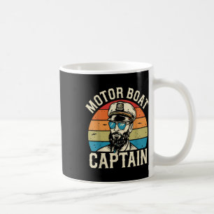 Taza De Café Capitán de lancha motora vintage náutica aventura