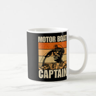 Taza De Café Capitán de lancha vintage retro divertido