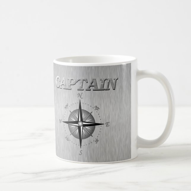 Taza De Café Capitán de plata con el rosa de compás (Derecha)