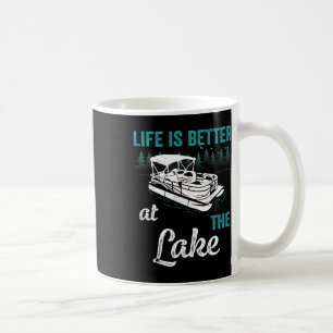 Taza De Café Capitán de Pontón La Vida Es Mejor En El Lago Pont
