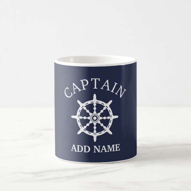 Taza De Café Capitán del barco (personalice a Name de capitán) (Centro)