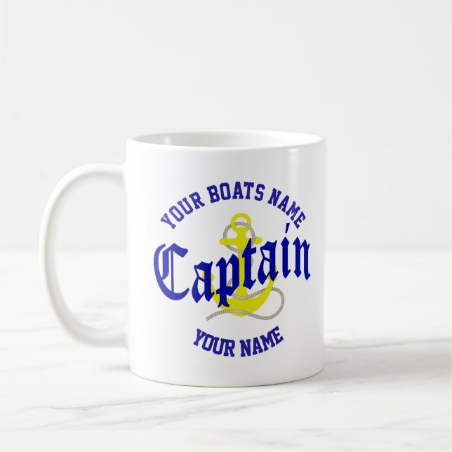 Taza De Café Capitán del barco y anclaje (Izquierda)