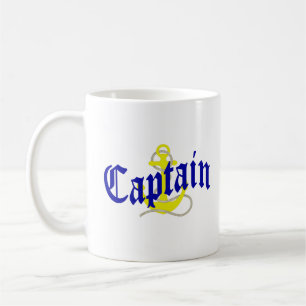 Taza De Café Capitán del barco y anclaje