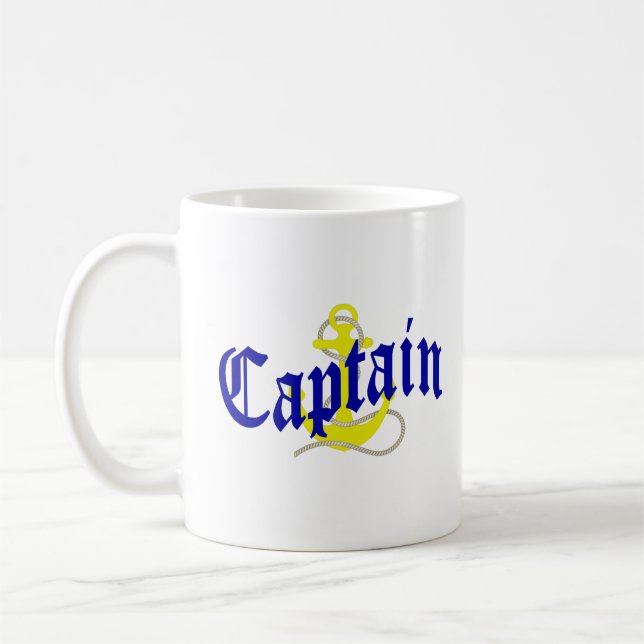 Taza De Café Capitán del barco y anclaje (Izquierda)