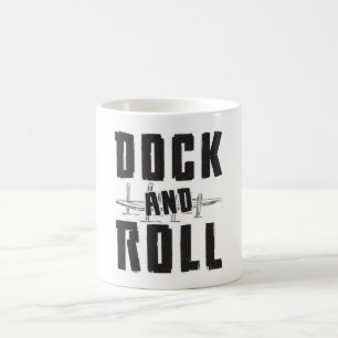 Taza De Café Capitán Del Navío De Vela De Dock Y Rolling