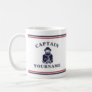 Taza De Café Capitán del viejo despojo náutico de bloqueo per