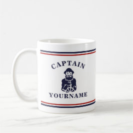 Taza De Café Capitán del viejo despojo náutico de bloqueo perso