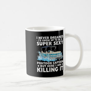 Taza De Café Capitán divertido de pontón hombres mujeres barco
