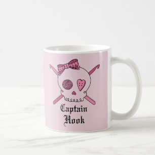 Taza De Café Capitán Hook Skull y ganchos de ganchillo (parte