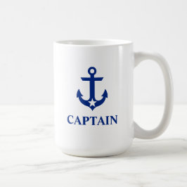 Taza De Café Capitán Náutico Estrella Anchor Grande