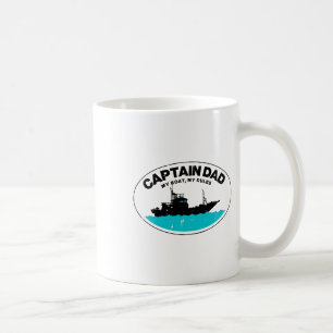 Taza De Café Capitán Papá Mi Barco Manda Reglas Divertido Dueño