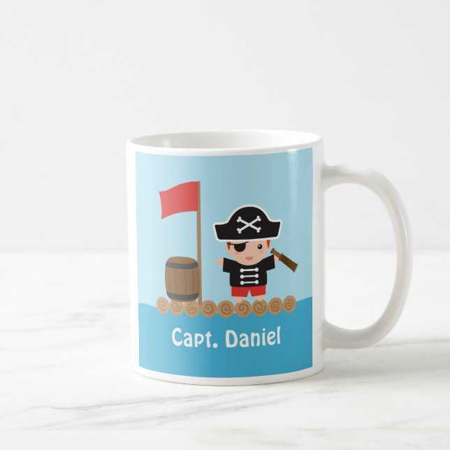 Taza De Café Capitán pirata, mariposa oceánica, moto de nombre  (Derecha)