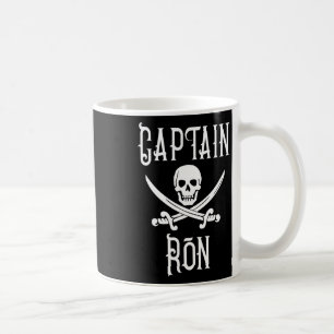 Taza De Café Capitán Ron Cráneo de Pirata Personalizado Embarca