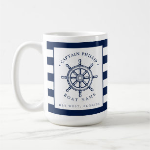 Taza De Café Capitán temático náutico del velero