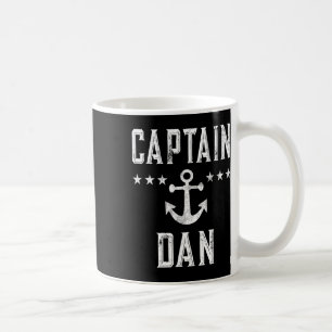 Taza De Café Capitán Vintage Dan Personalizado Nombre Boatin