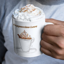 Taza De Café Cappuccino Amor Acuarela Con Canela