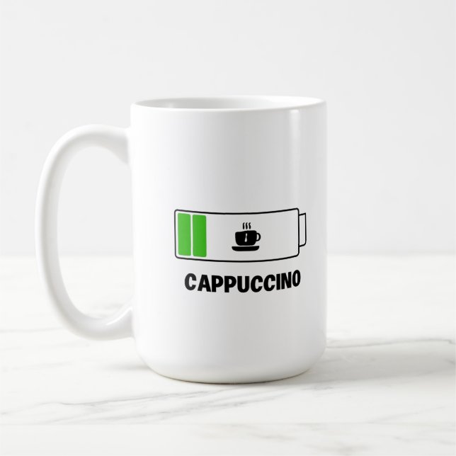 Taza De Café Cappuccino Minimal Typography Coffee (Izquierda)