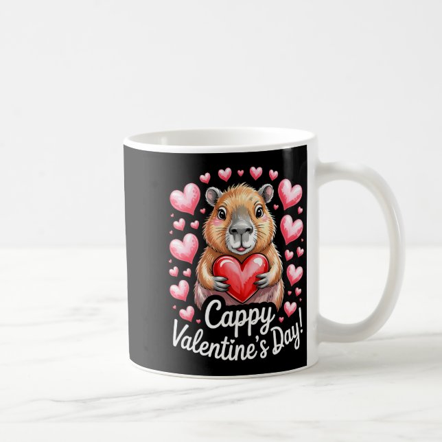 Taza De Café Cappy Valentine’s Day Cute Capybara Heart Design P (Derecha)