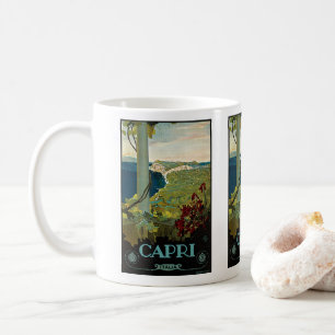 Taza De Café Capri, Italia, Poster de Viajes Vintage Art Italia