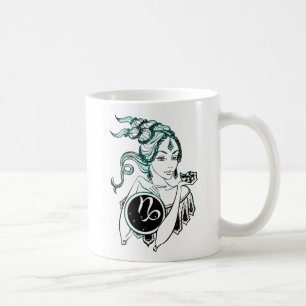 Taza De Café Capricornio Art Deco Lady