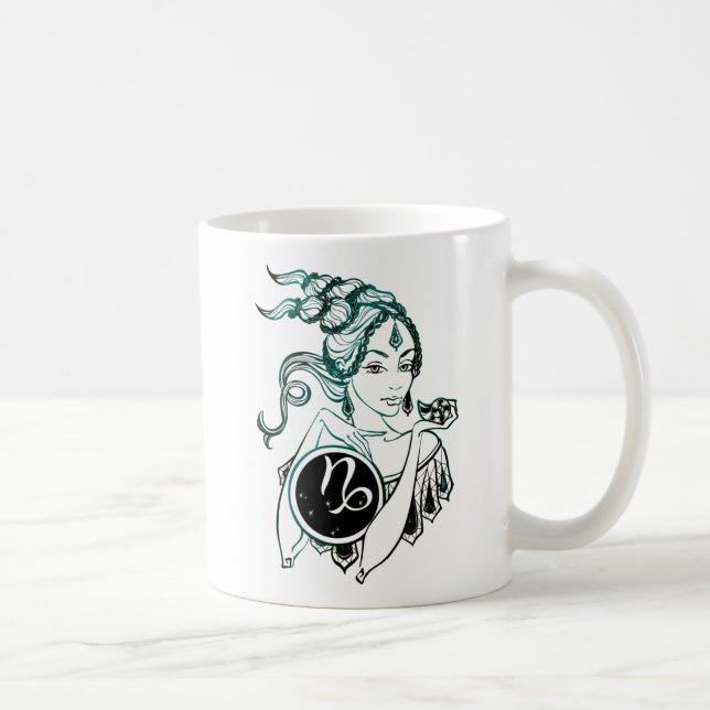 Taza De Café Capricornio Art Deco Lady (Derecha)