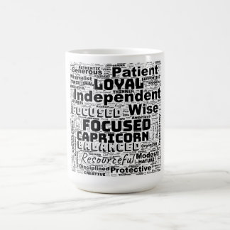 Taza De Café Capricornio Inspiración en la nube de palabras zod